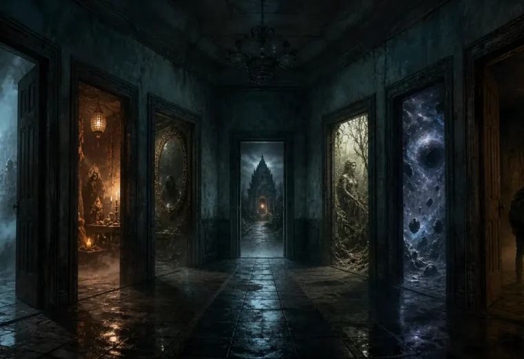 Tujuh pintu misterius yang menggambarkan jenis-jenis cerita horor